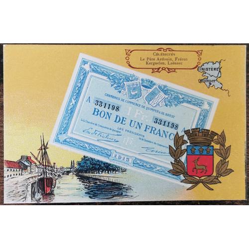 Carte Postale Billet 1 Franc Chambre De Commerce De Brest - Finistère