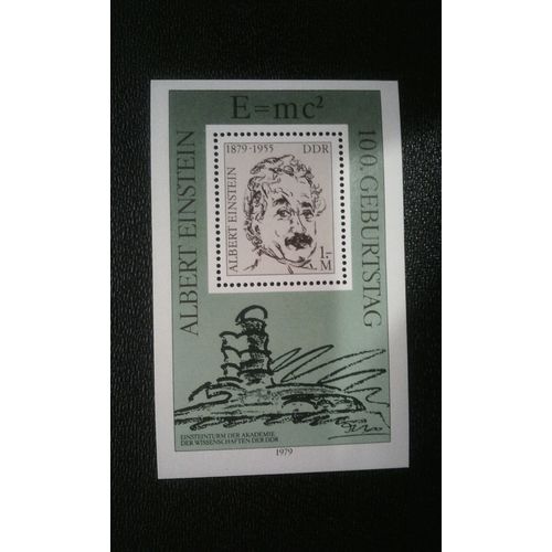 Timbre Allemagne - République Démocratique (Ddr) ( Yt Bf 51 ) 1979 Einstein, Albert