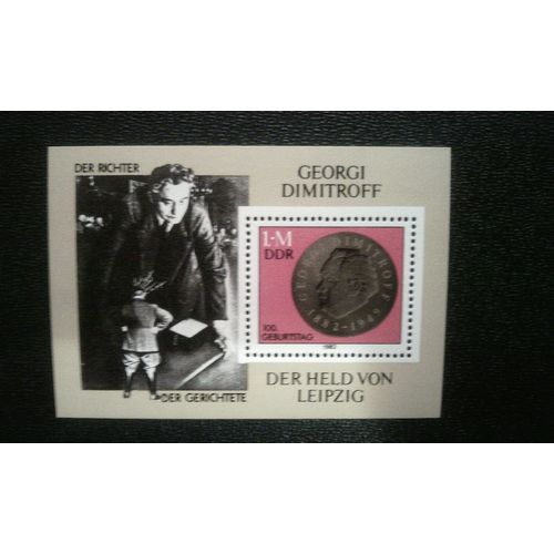 Timbre Allemagne - République Démocratique (Ddr) ( Yt Bf 66 ) 1982 Georgi M. Dimitrov (1882-1949)