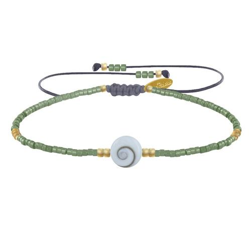 Les Poulettes Bijoux - Bracelet Lien Oeil De Sainte Lucie Et Petites Perles Brillantes