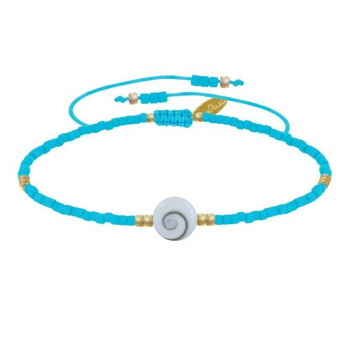 Les Poulettes Bijoux - Bracelet Lien Oeil De Sainte Lucie Et Petites Perles Mates