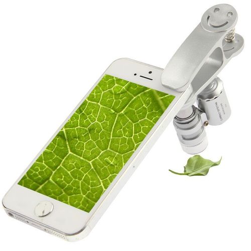 Objectif Pour Smartphone Android Iphone Microscope Smartphone X60 Led Uv Argent Yonis