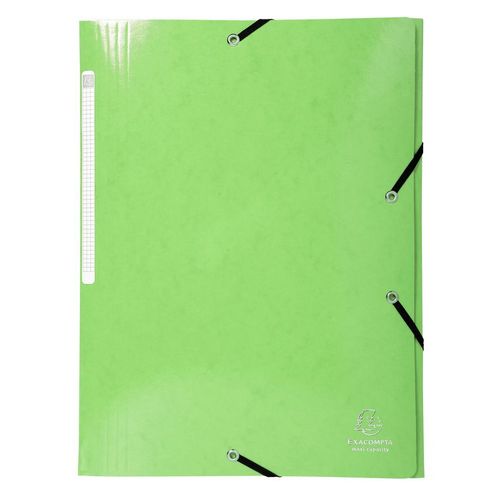 Exacompta Chemise 3 Rabats Élastiques Max Capacité Iderama Carte Pelliculée 425g Anis