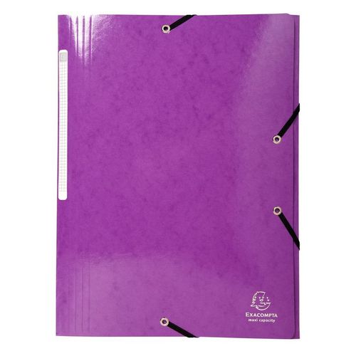 Exacompta Chemise 3 Rabats Élastiques Max Capacité Iderama Carte Pelliculée 425g Violet