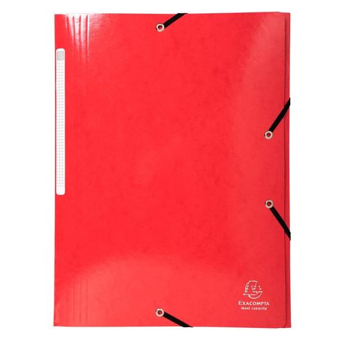Exacompta Chemise 3 Rabats Élastiques Max Capacité Iderama Carte Pelliculée 425g Rouge