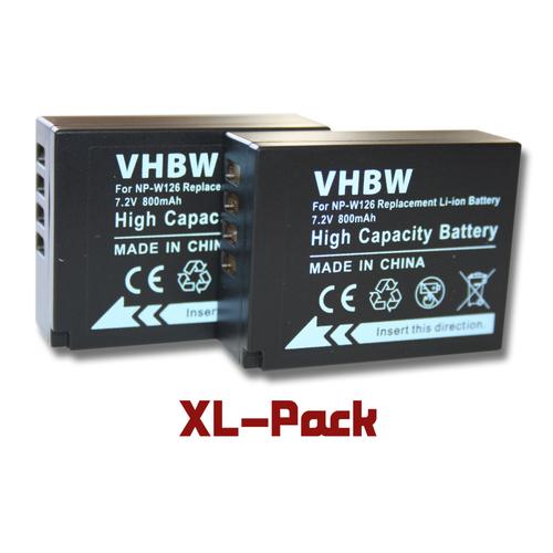 vhbw 2x Batterie compatible avec Fujifilm X100F, X100VI, X-100V, X-A1, X-A7, X-A3, X-A5, X-A10, X100V, X-A2 appareil photo (800mAh, 7,2V, Li-ion)