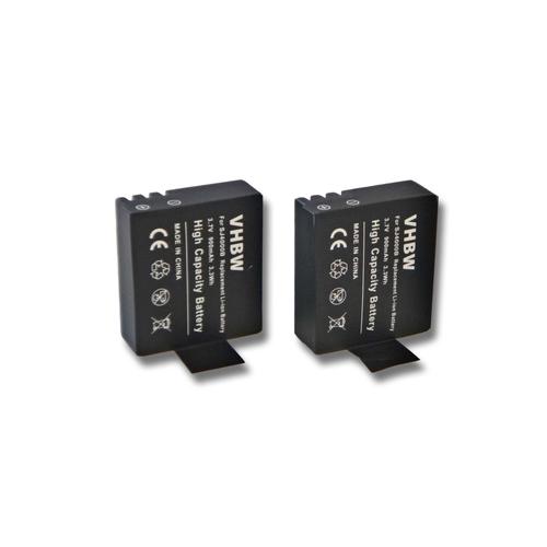 2 x batteries vhbw Li-Ion Set 900mAh (3.7V) pour caméra vidéo, caméra de sport, caméscope DBPower EX4000, EX5000 comme SJ4000.