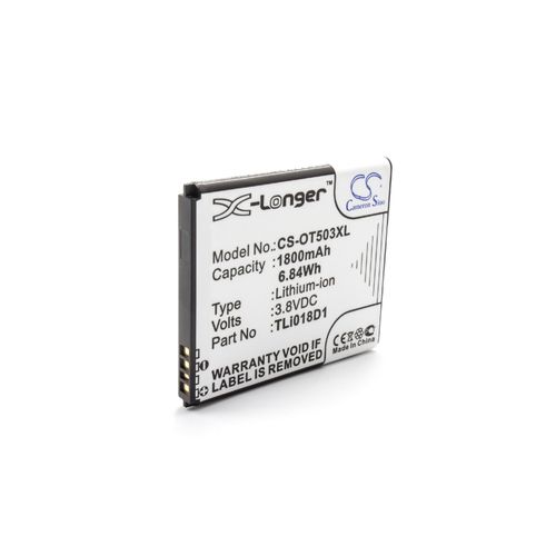 Vhbw Batterie Compatible Avec Alcatel One Touch Ot-5038e, Ot-5038x, Pop D5 Téléphone Portable (1800mah, 3,7v, Li-Ion)