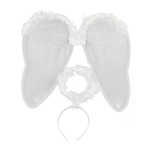 Kit Ange Avec Ailes Et Auréole Adulte