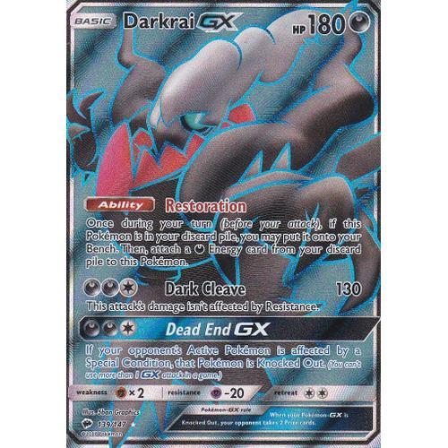 Carte Pokemon - Darkrai Gx - 139/147 - Ultra Rare Full Art - Soleil Et Lune 3 - Ombres Ardentes - Version Anglaise -