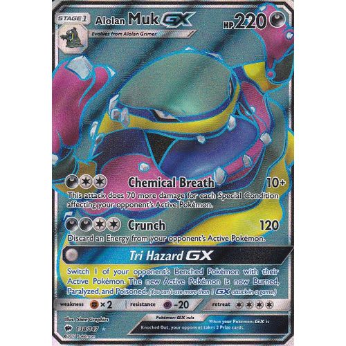 Carte Pokemon - Alolan Muk Gx ( Grotadmorv D'alolan Gx ) - 138/147 - Ultra Rare Full Art - Soleil Et Lune 3 - Ombres Ardentes - Version Anglaise -