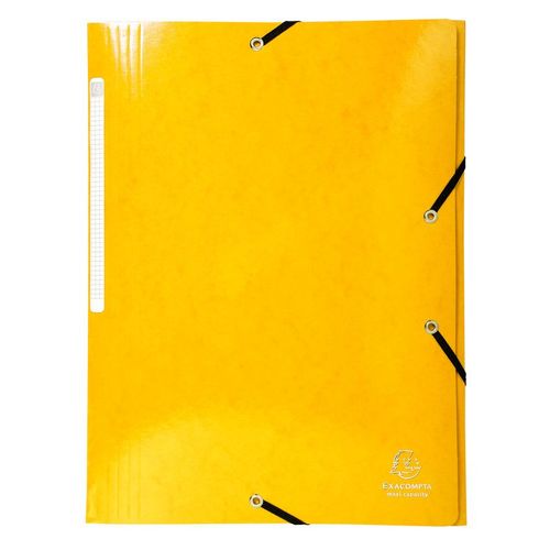 Exacompta Chemise 3 Rabats Élastiques Max Capacité Iderama Carte Pelliculée 425g Jaune