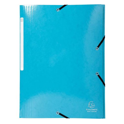 Exacompta Chemise 3 Rabats Élastiques Max Capacité Iderama Carte Pelliculée 425g Turquoise
