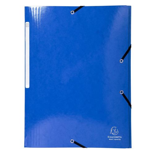 Exacompta Chemise 3 Rabats Élastiques Max Capacité Iderama Carte Pelliculée 425g Bleu