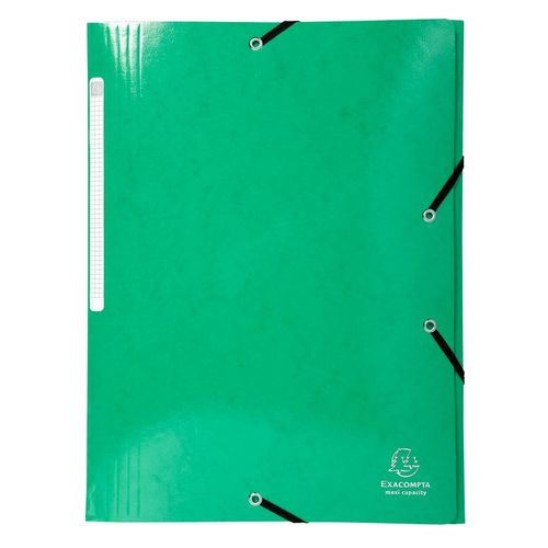 Exacompta Chemise 3 Rabats Élastiques Max Capacité Iderama Carte Pelliculée 425g Vert