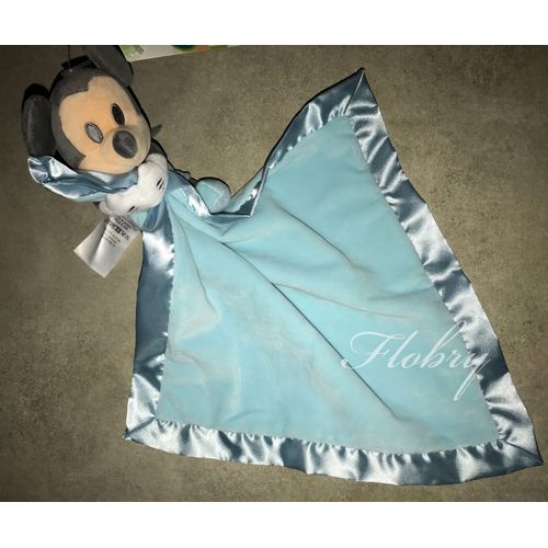 Doudou Mickey Mouse Bleu Mouchoir Couverture Disney Baby Bord Satin Peluche Cover Blankie Soft Toy Comforter Disney Store