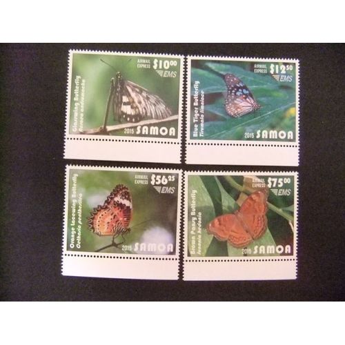 Samoa 2015 Fauna Butterflies Papillons Mariposas Yvert 1255 /58 ** Mnh Airmail Expres