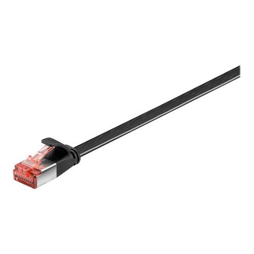 goobay - Cordon de raccordement - RJ-45 (M) pour RJ-45 (M) - 1 m - U/FTP, PiMF - CAT 6 - plat - noir