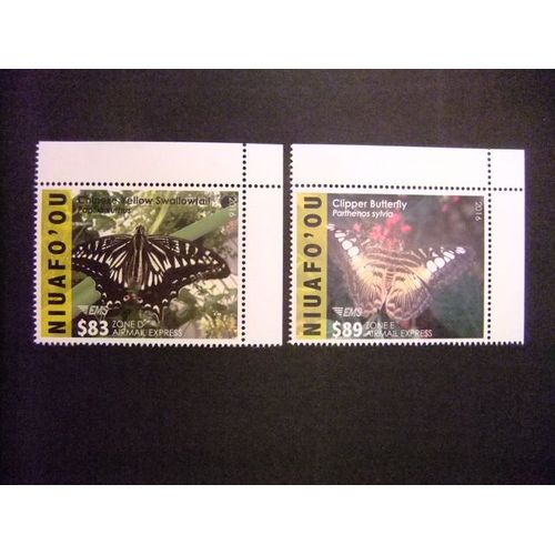 Niuafo`Ou 2016 Fauna Butterflies Papillons Mariposas Michel 577/78 ** Mnh Airmail Expres