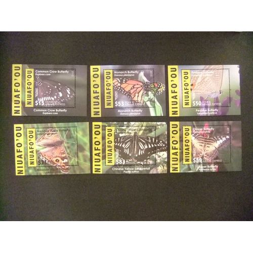 Niuafo`Ou 2015 +2016 Fauna Butterflies Papillons Mariposas Bloc 56/59 + 60/61 ** Mnh Airmail Expres