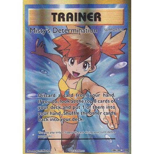 Carte Pokemon Dresseur - Misty's Determination ( Determination D'ondine ) - 108/108 - Ultra Rare Full Art - Xy12 - Evolutions - Version Anglaise -