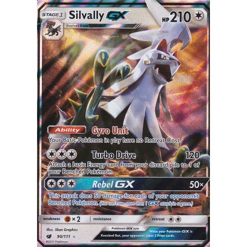 Carte Pokemon - Silvally Gx ( Silvallie Gx ) - 90/111 - Ultra Rare - Soleil Et Lune 4 - Invasion Carmin - Version Anglaise -