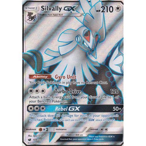 Carte Pokemon - Silvally Gx ( Silvallie Gx ) - 108/111 - Ultra Rare Full Art - Soleil Et Lune 4 - Invasion Carmin - Version Anglaise -