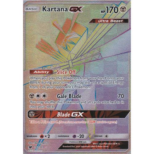 Carte Pokemon - Kartana Gx ( Katagami Gx ) - 117/111 - Secrete Rare - Soleil Et Lune 4 - Invasion Carmin - Version Anglaise -