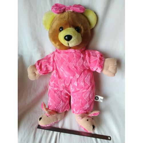 Peluche Ours Sandy En Habit Rose