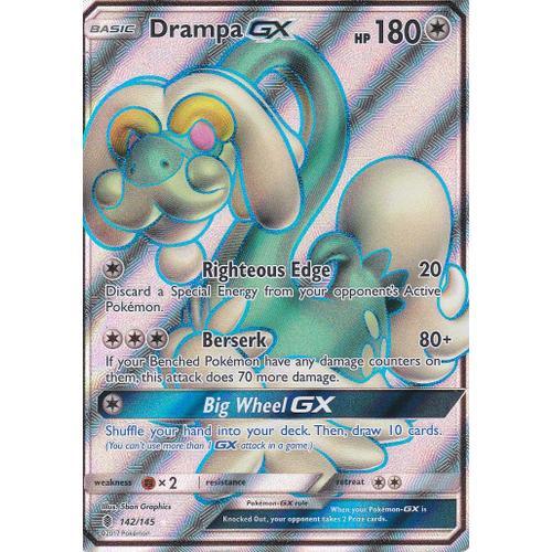 Carte Pokemon - Drampa Gx ( Draieul Gx ) - 142/145 - Ultra Rare - Soleil Et Lune 2 - Gardiens Ascendants - Version Anglaise -