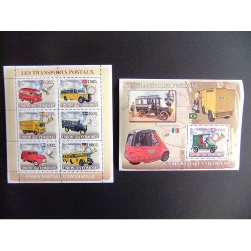 Comores 2008 Les Transports Posteaux Michel Nº 1313/18 + Bloc 431 ** Mnh