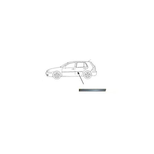 Moulure Latérale Gauche En Primer (Partie Porte Arrière) Pour Volkswagen Golf 4 De 1998 À 2003 Version 4 Et 5 Portes