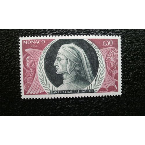 Timbre Monaco ( Yt 683 ) 1966 Dante Alighieri (1265-1321), Poète Italien