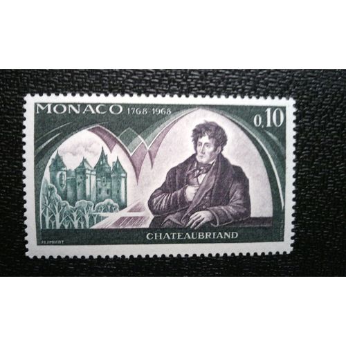 Timbre Monaco ( Yt 758 ) 1968 François-René De Chateaubriand (1768-1848)