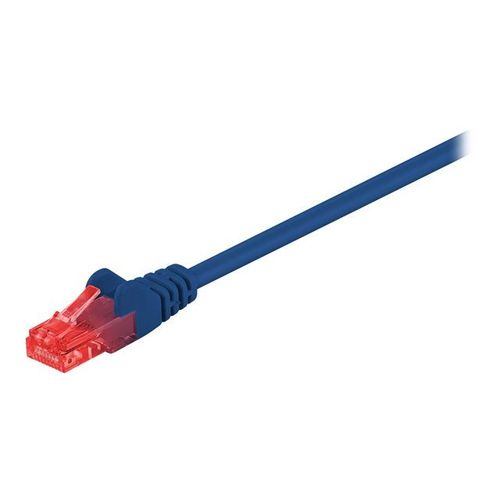 goobay - Cordon de raccordement - RJ-45 (M) pour RJ-45 (M) - 5 m - UTP - CAT 6 - rond - bleu