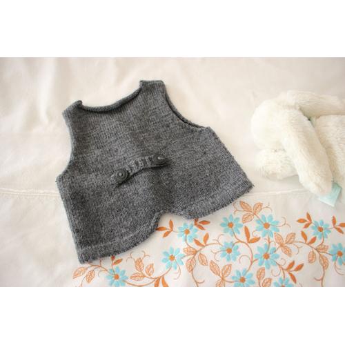 Gilet De Ceremonie Bebe Garcon Tricote Fait Main Gris Rakuten