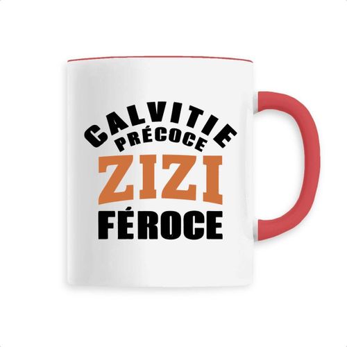 Mug "Calvitie Pre?Coce, Zizi Fe?Roce" - Confectionné En France - Tasse Originale En Céramique - Cadeau Anniversaire Humour Original Rigolo