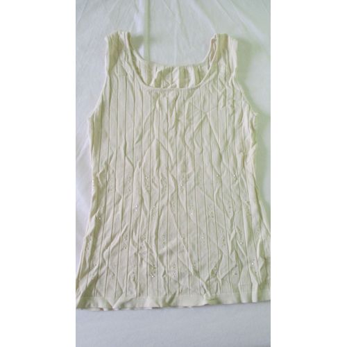 Débardeur Blanc Écru Avec Strass Taille M