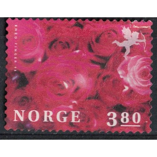 Norvège 1998 Used Sans Gomme Roses Saint Valentin Enzo Finger Designer Su