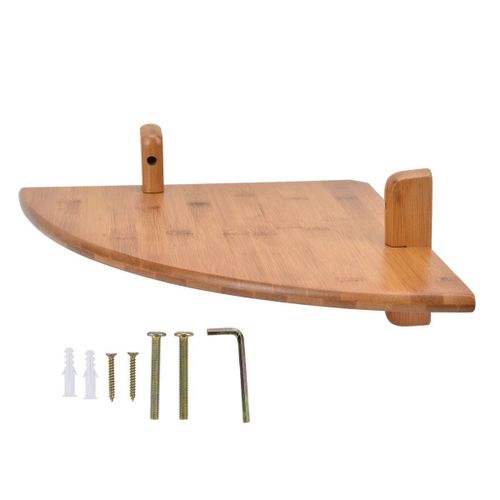 Étagère D'angle Murale En Bois De Bambou, Pour La Maison Klb