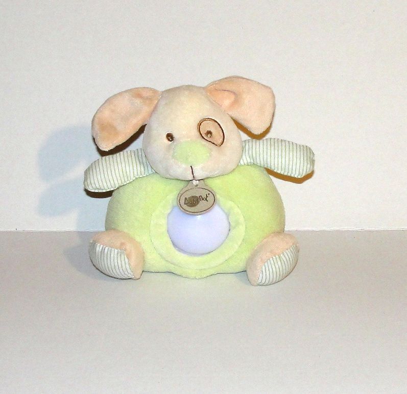 Peluche Chien Vert Clair Cocard Veilleuse Chiot Baby Nat