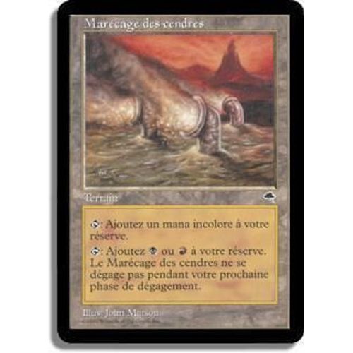 Magic Mtg - Marécage Des Cendres (Tempete) Unco Français