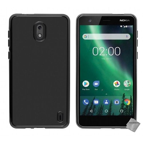 Housse Etui Coque Pochette Silicone Gel Fine Pour Nokia 2 + Verre Trempe - Noir