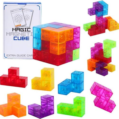 Blocs De Construction Magnétiques 3d, Cubes Magnétiques Magiques, Ensemble De 7 Formes Différentes Klb
