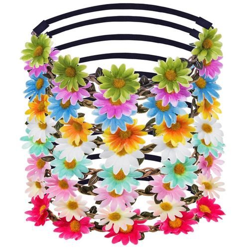 Bandeaux Lady Girl, Couronne De Fleurs De Marguerite Multicolore, Guirlande De Fleurs Klb