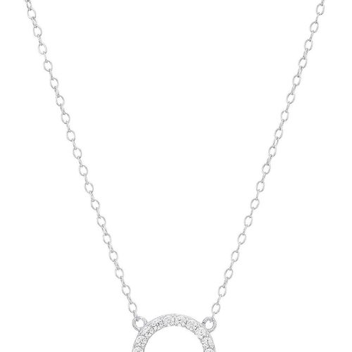 Collier Pour Femme En Oxyde De Zirconium À Cercle Ouvert De 40,6 Cm Avec Pendentif D'extension De 5,1 Cm. Klb