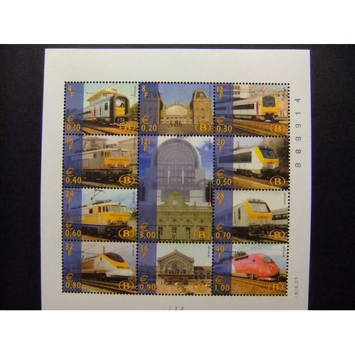 Belgica Belgique 2001 Colis Postaux Train Locomotive Yvert Feuillet 481 / 91 ** Mnh