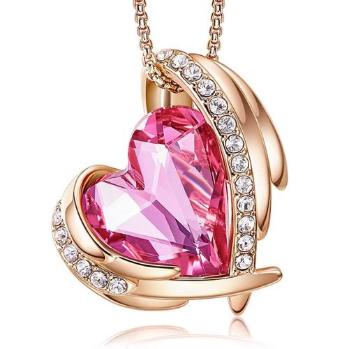 Collier Avec Pendentif En Pierre D'anniversaire Pour Femmes, Argent, Or Rose, Cristal Klb