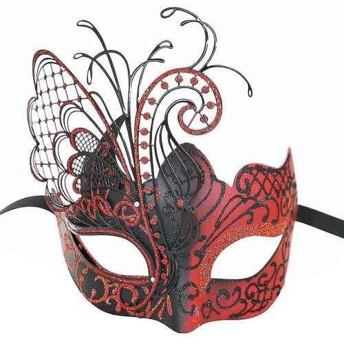 Masque Vénitien En Métal Strass Papillon Pour Femmes, Pour Mascarade Et Carnaval Klb