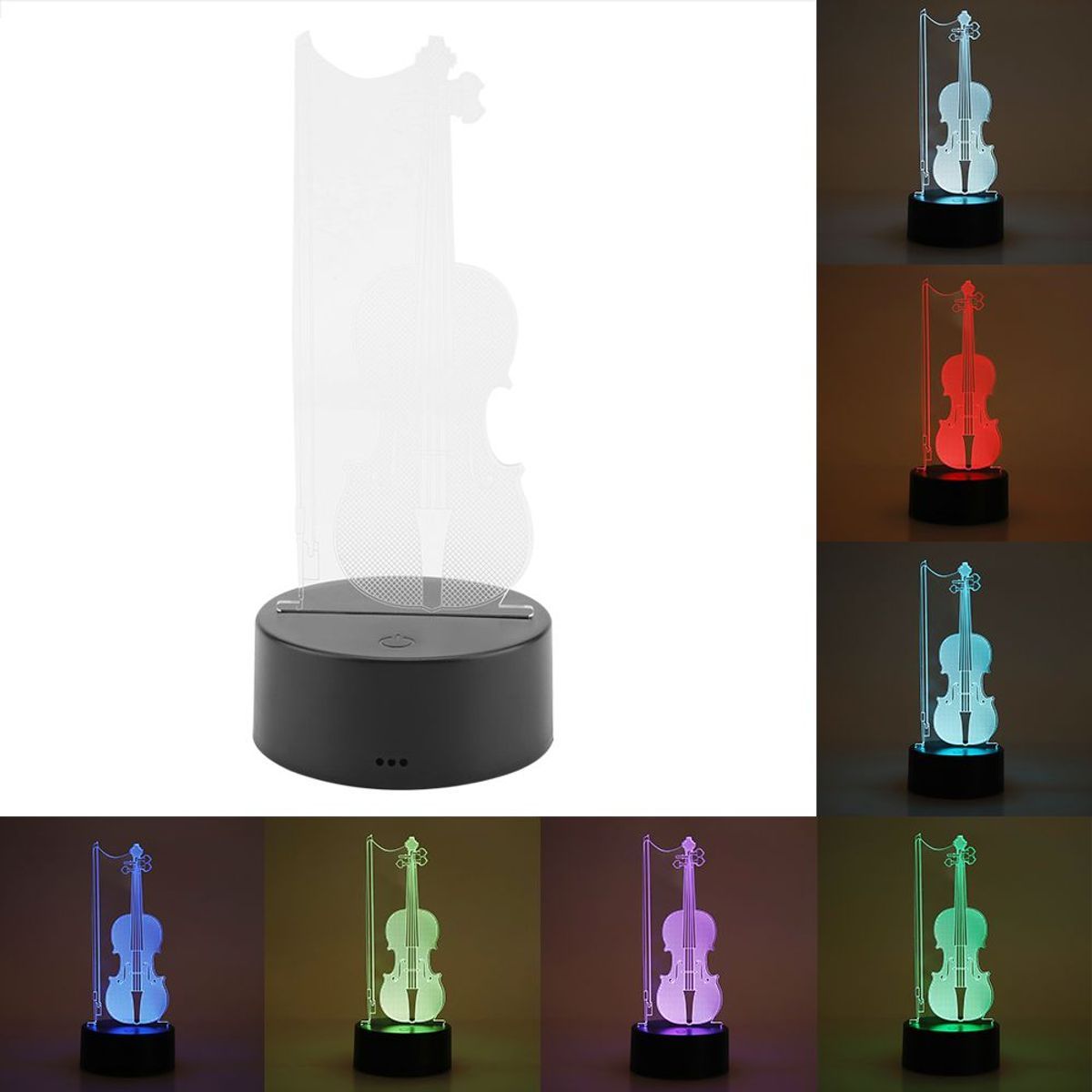 Veilleuse Abs Support De Base Violoncelle Forme Lampe Tactil... - 2